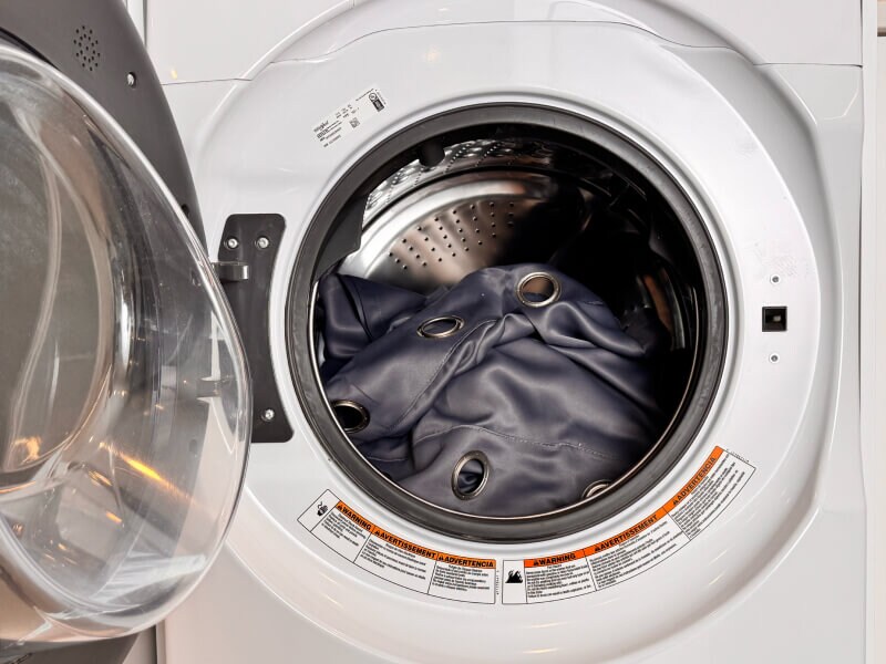 Curtains in a front load washer Curtains in a front load washer