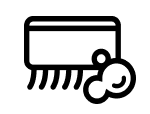 Laundry scrub brush icon.