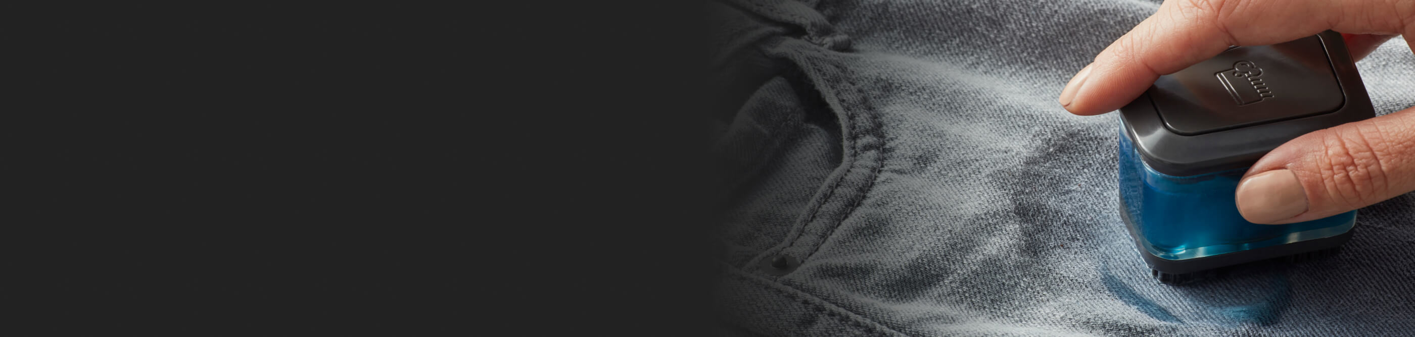 A close up of light gray jeans