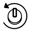 Knob with rotating arrow icon