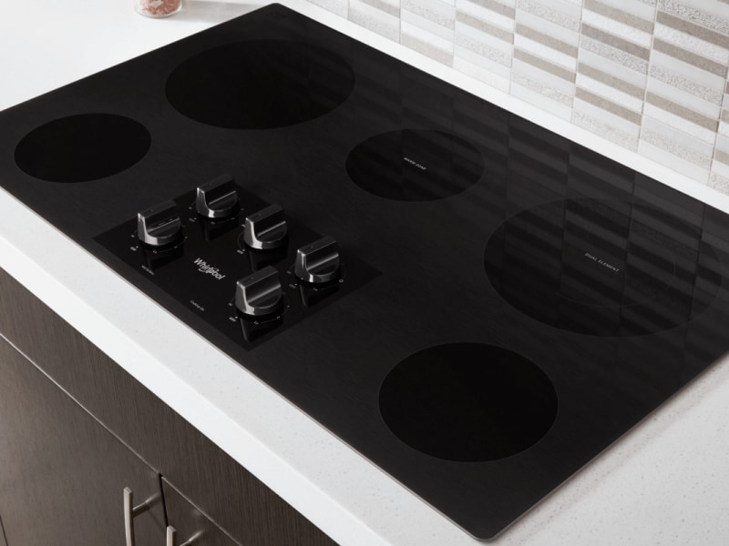 Whirlpool® Electric Stovetop installed in a white countertop Whirlpool® Electric Stovetop installed in a white countertop