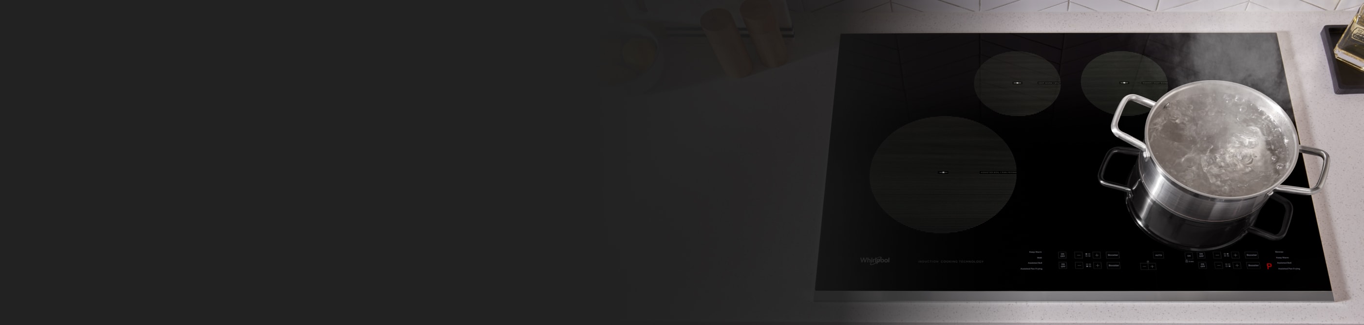 Black electric cooktop