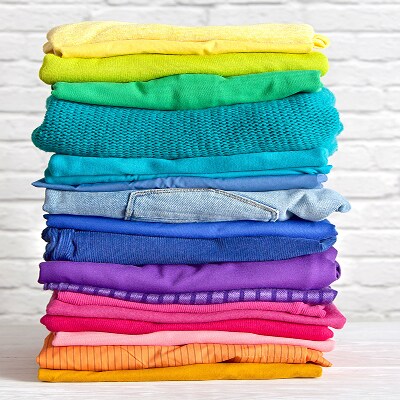 Colorful folded clothing