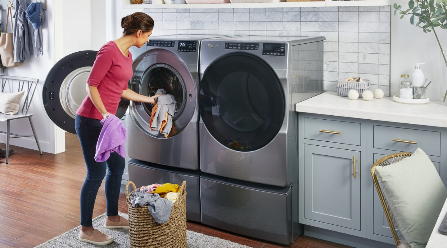 Person doing laundry