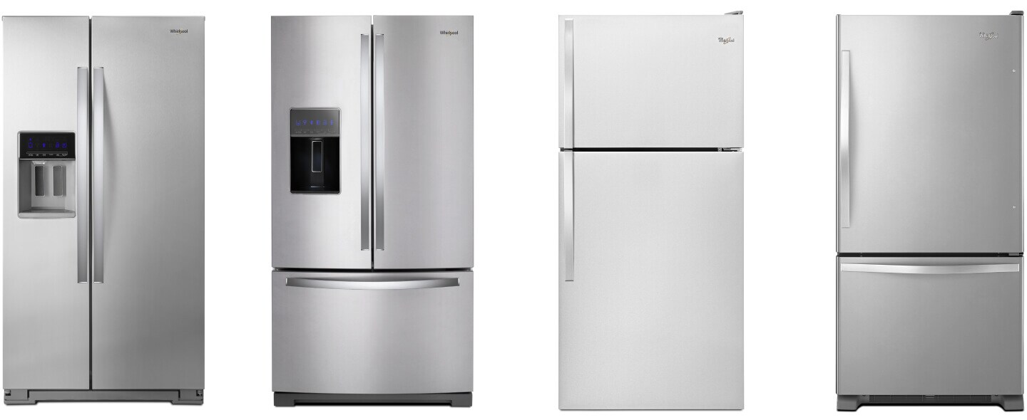 Side-by-side, French door, top freezer, and bottom freezer refrigerators