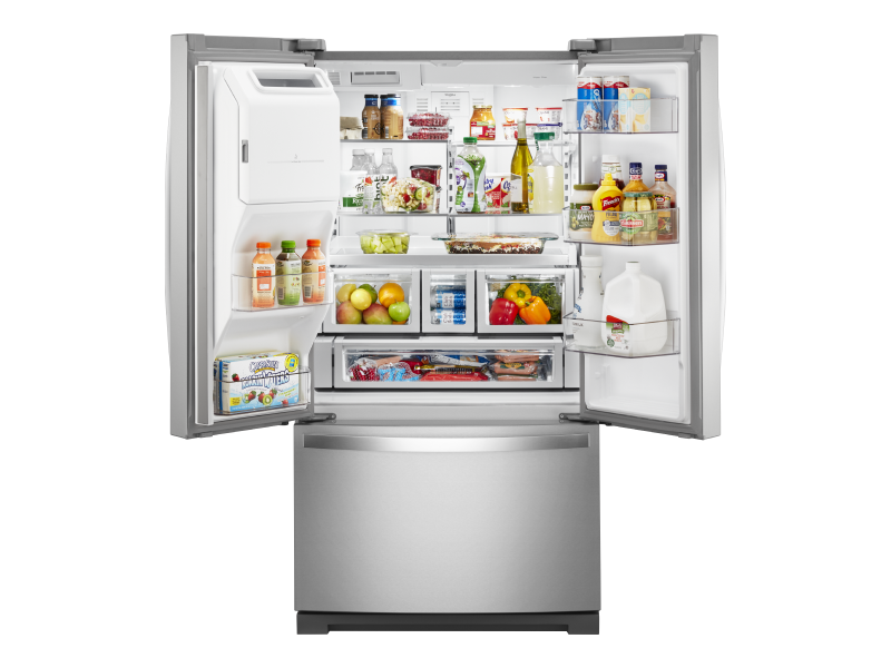 French door refrigerator with both sides open French door refrigerator with both sides open