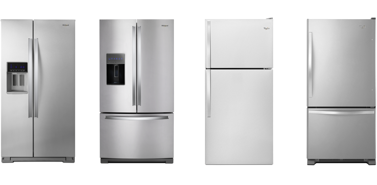 Side-by-side, French door, top freezer, and bottom freezer refrigerators Side-by-side, French door, top freezer, and bottom freezer refrigerators
