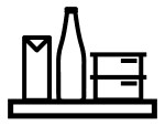 Shelves with laundry supplies icon