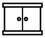 Cabinet with doors icon
