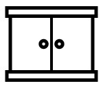Cabinet with doors icon