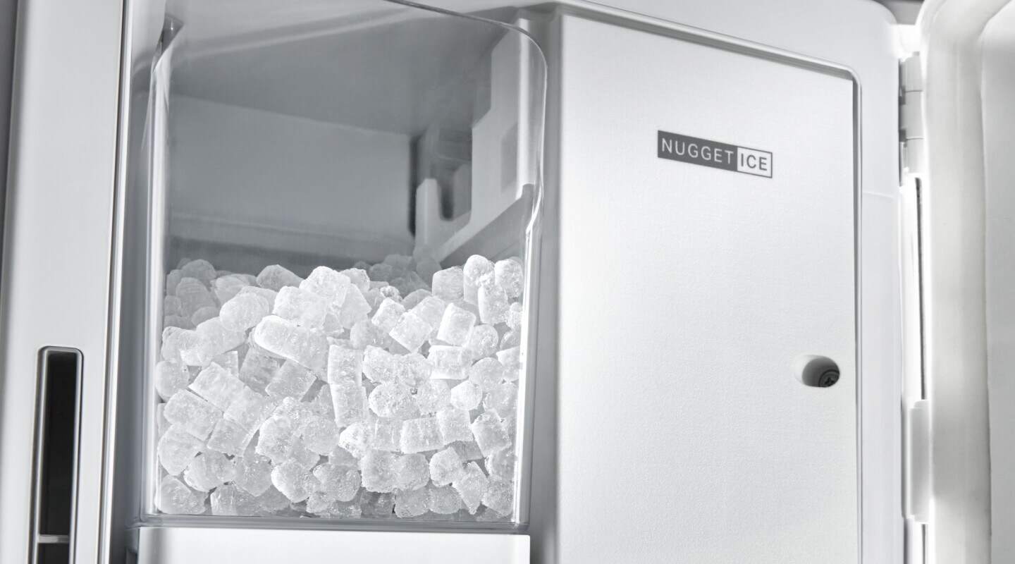 Nugget ice maker inside a refrigerator