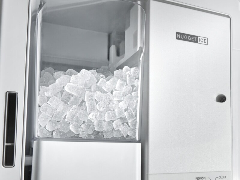 Nugget ice maker inside a refrigerator