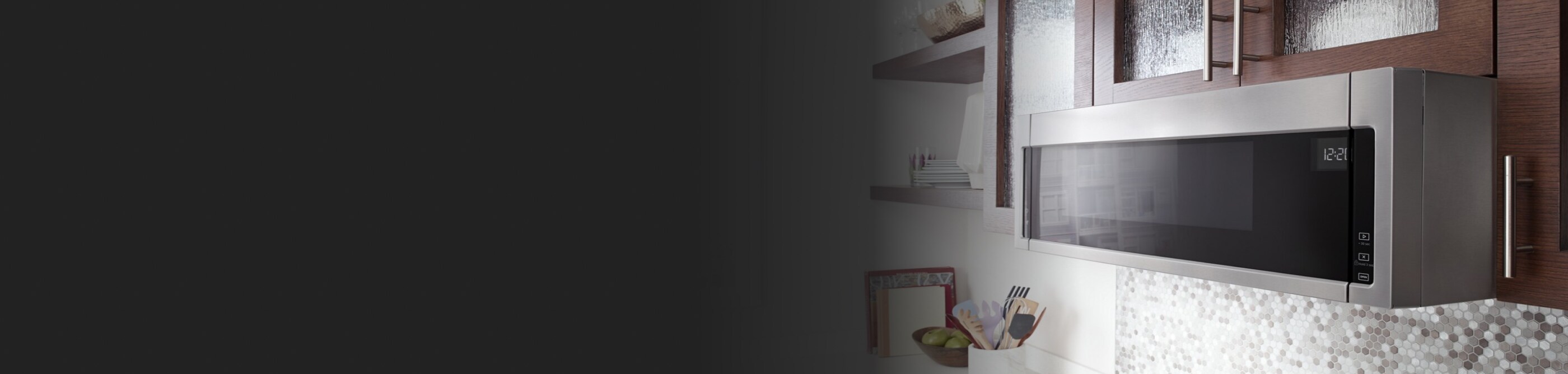 A Whirlpool® over-the-range microwave 