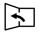 Arrow showing door open icon