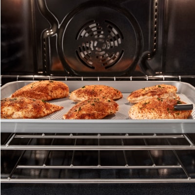 Chicken baking in the oven