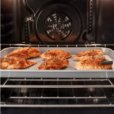 Chicken baking in the oven
