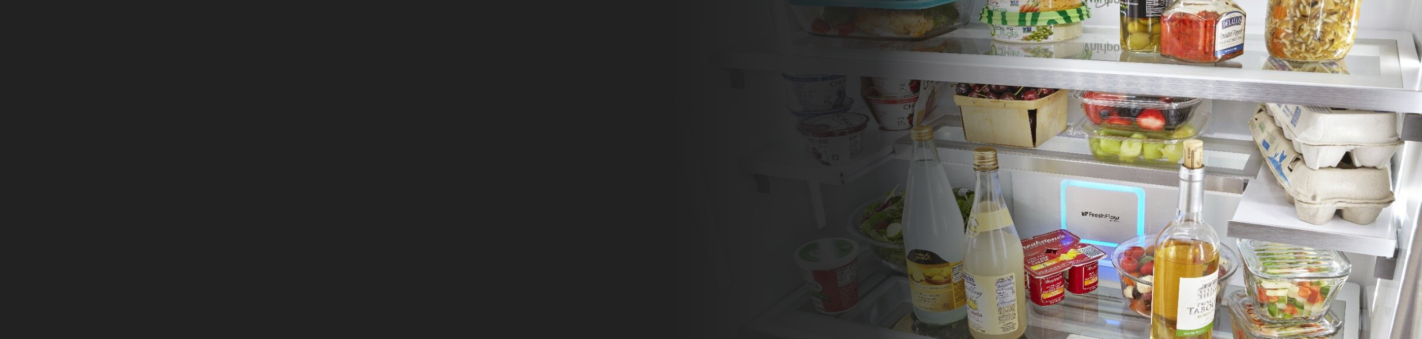 A refrigerator with a Whirlpool® Fresh Flow Refrigerator Air Filter