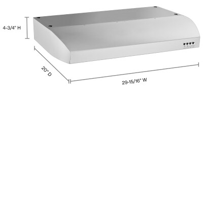 A diagram of an under-cabinet hood