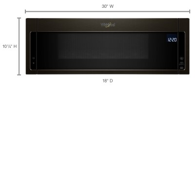 A diagram of an over-the-range microwave hood combination