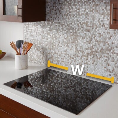 Diagram of cooking surface width