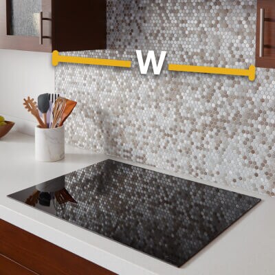 Diagram of width between cabinets