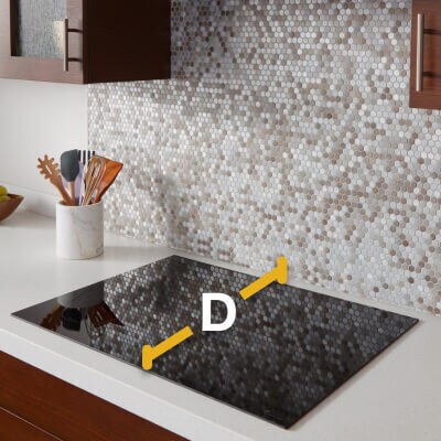 Diagram of cooking surface depth