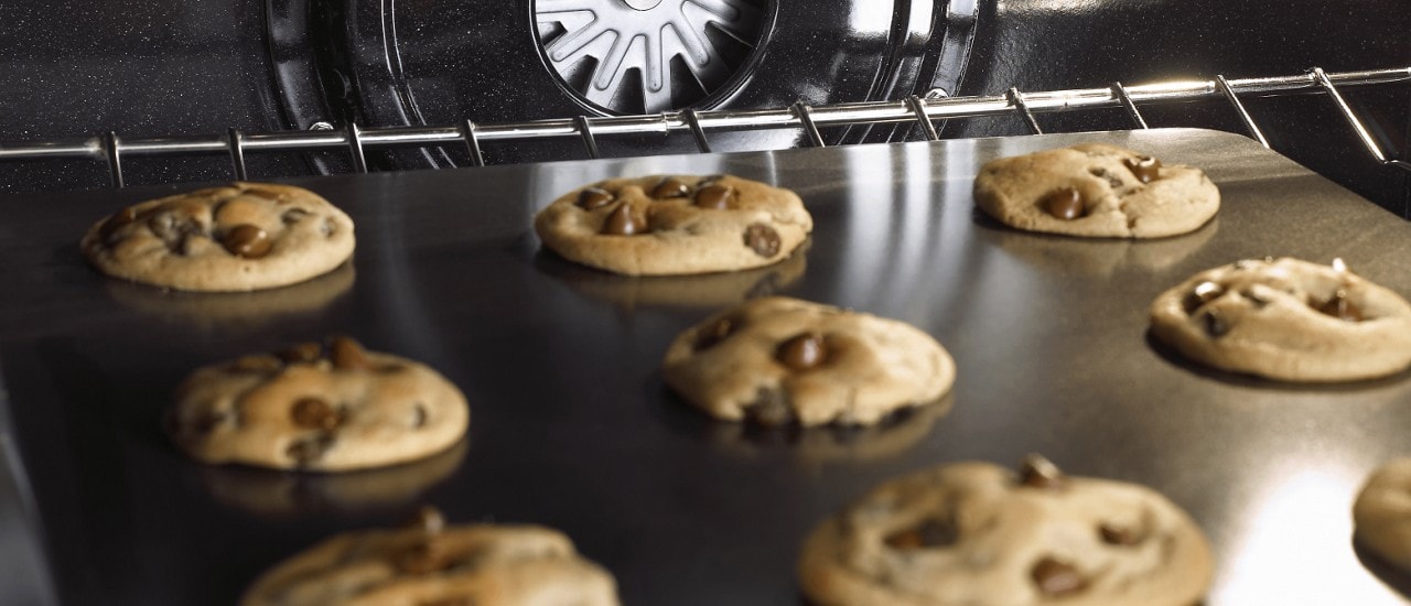 Chocolate chip cookies baking in the oven Chocolate chip cookies baking in the oven