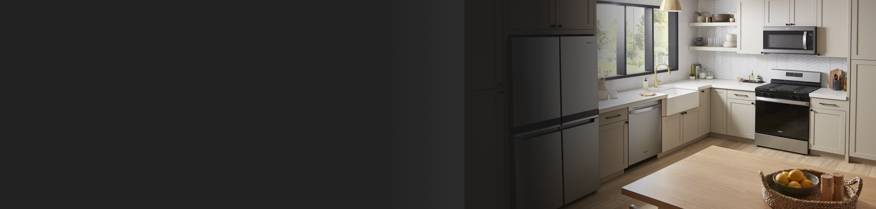 Whirlpool® 4-Door Refrigerator in a bright kitchen