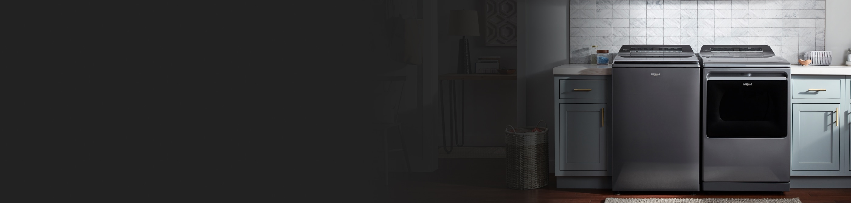 Whirlpool® Washer and Dryer in a laundry room