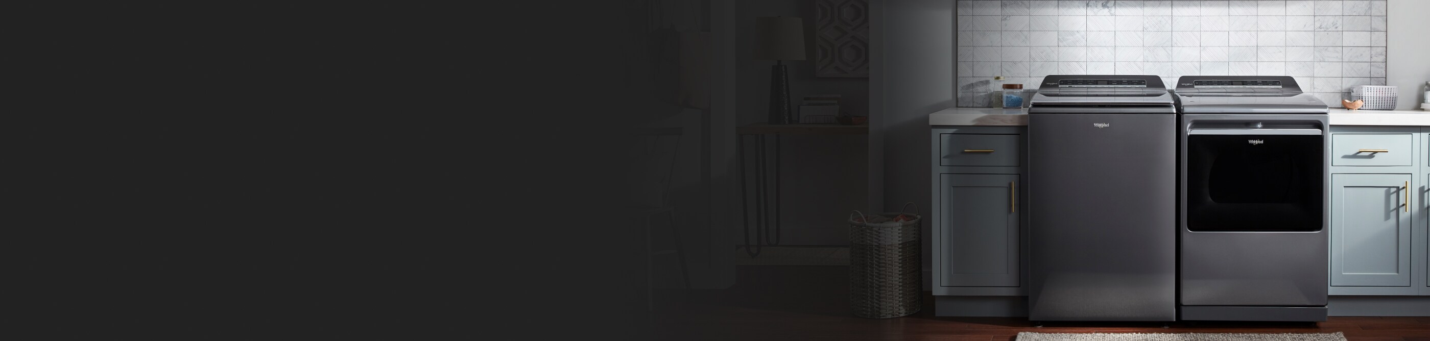 Whirlpool® Washer and Dryer in a laundry room