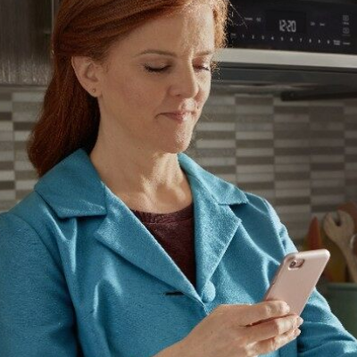 Person looking at smart phone