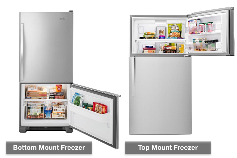 Top Freezer vs. Bottom Freezer Refrigerators Whirlpool