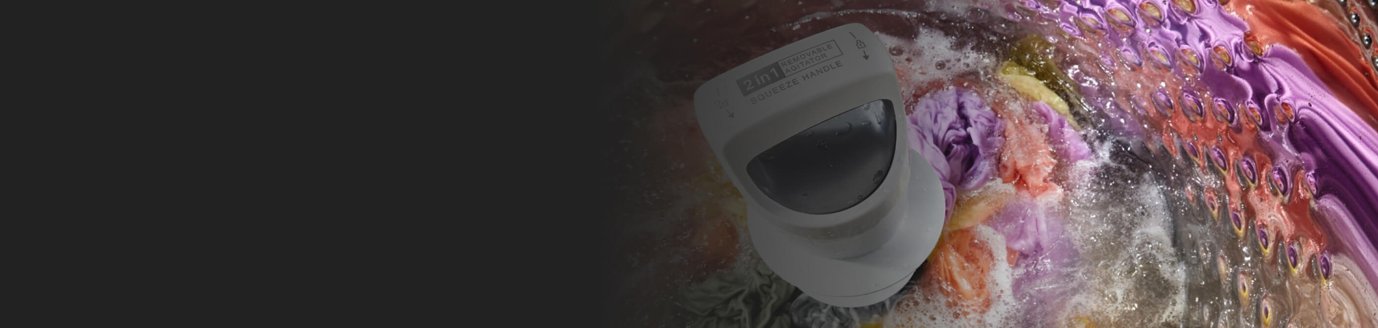 Close up of the interior of a Whirlpool® Washer washing clothes