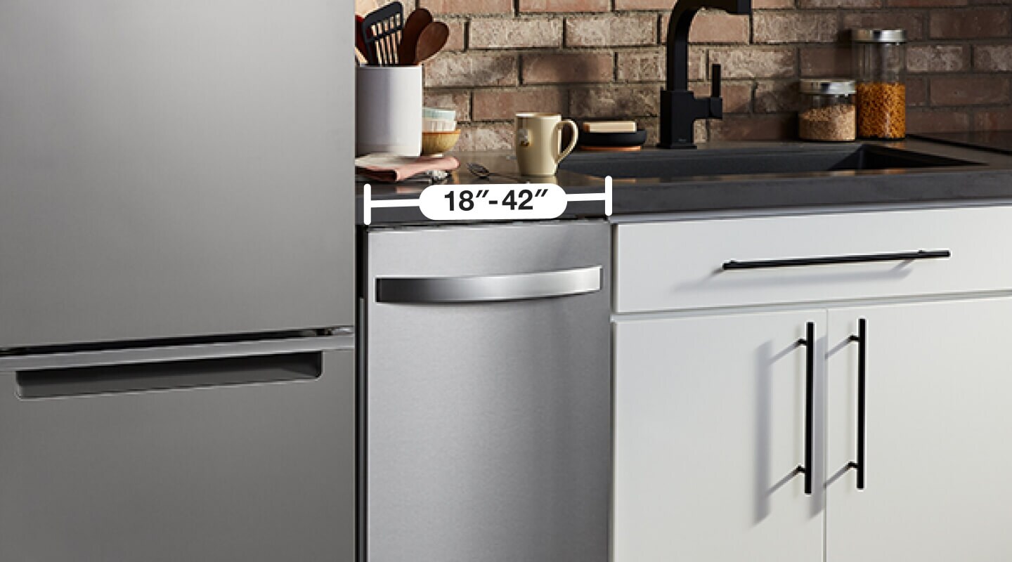 Graphic showing measurements of a standard dishwasher Graphic showing measurements of a standard dishwasher