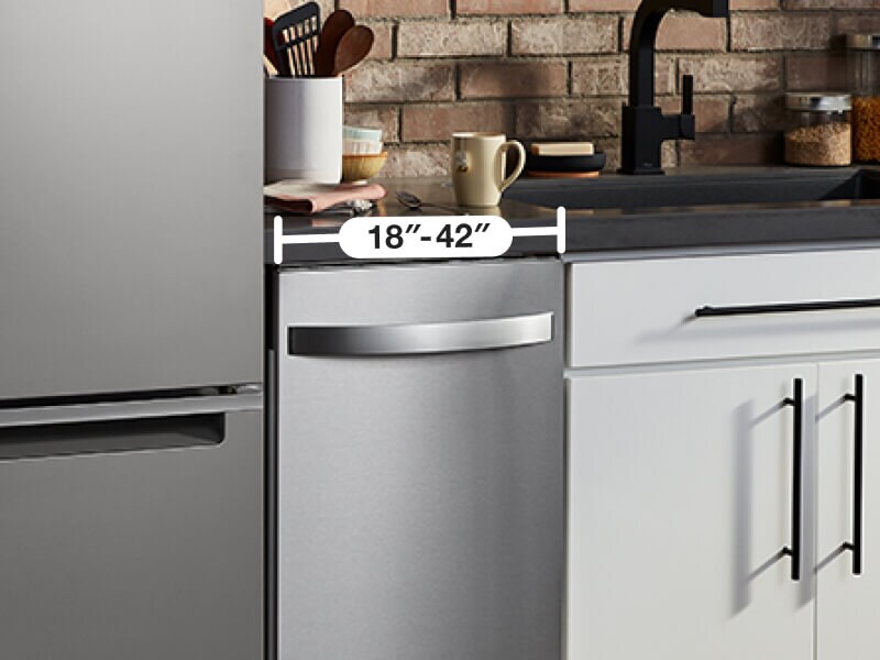 Graphic showing measurements of a standard dishwasher Graphic showing measurements of a standard dishwasher