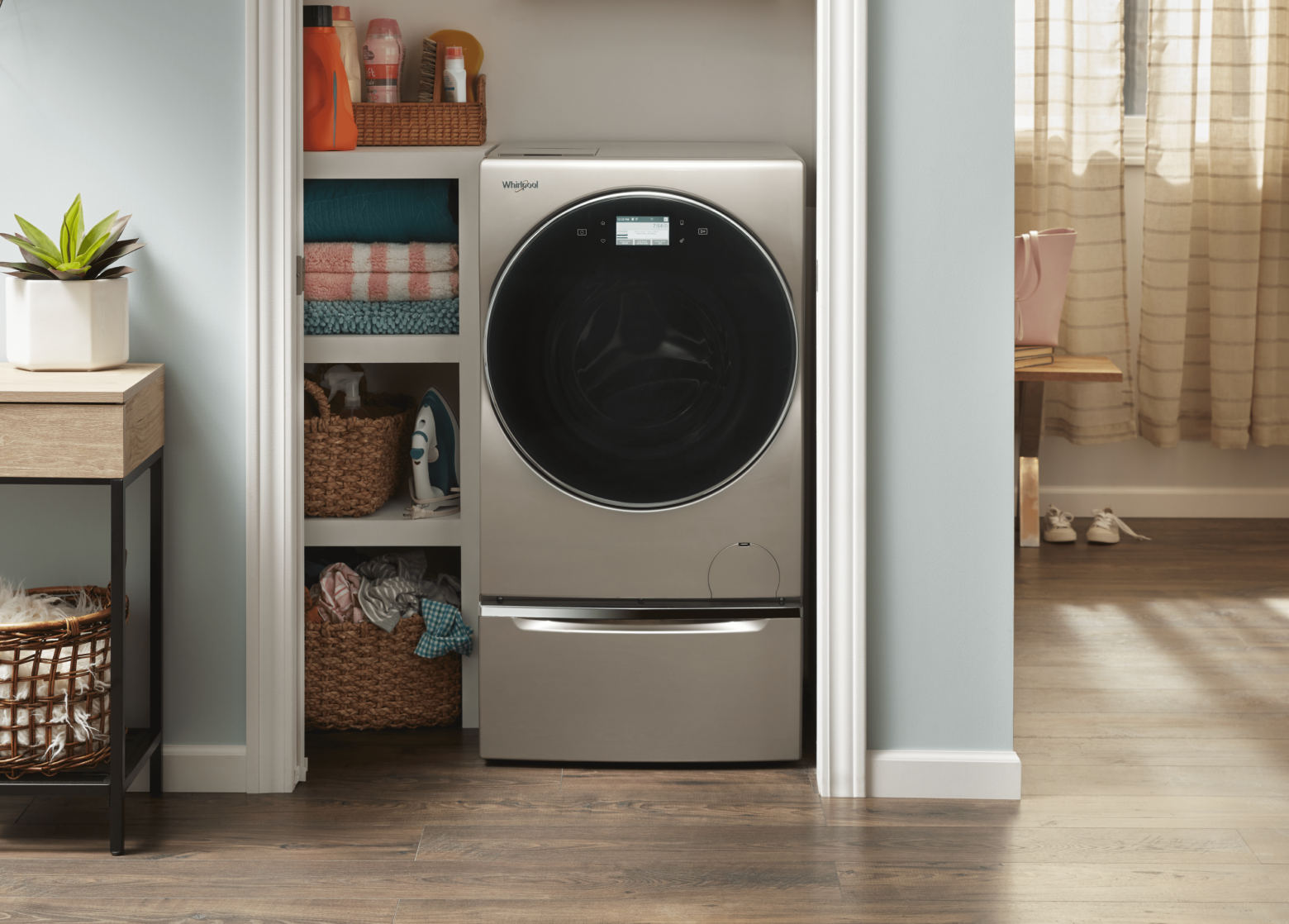 Whirlpool® All-in-One Combination Washer and Dryer in a closet