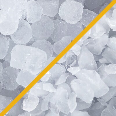 Nugget ice and crushed ice