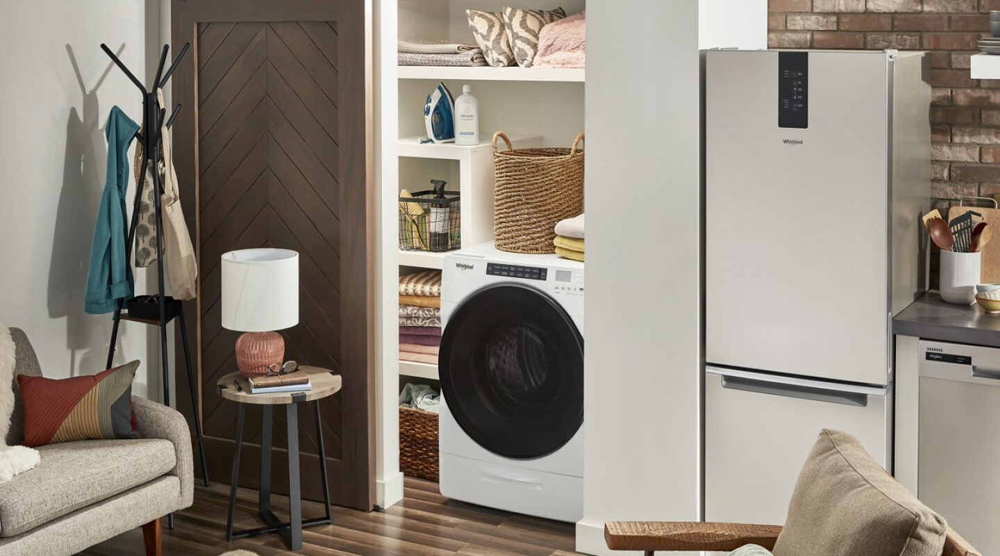 All-in-one washer dryer in a closet