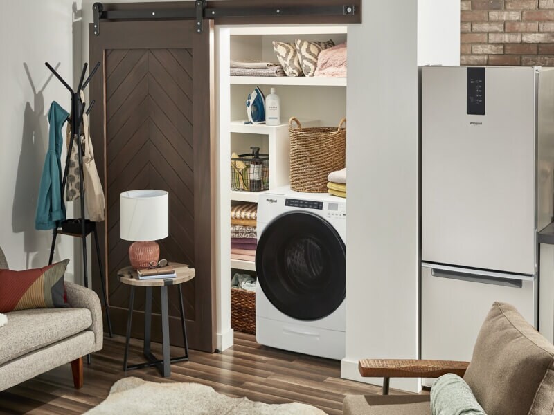 All-in-one washer dryer in a closet