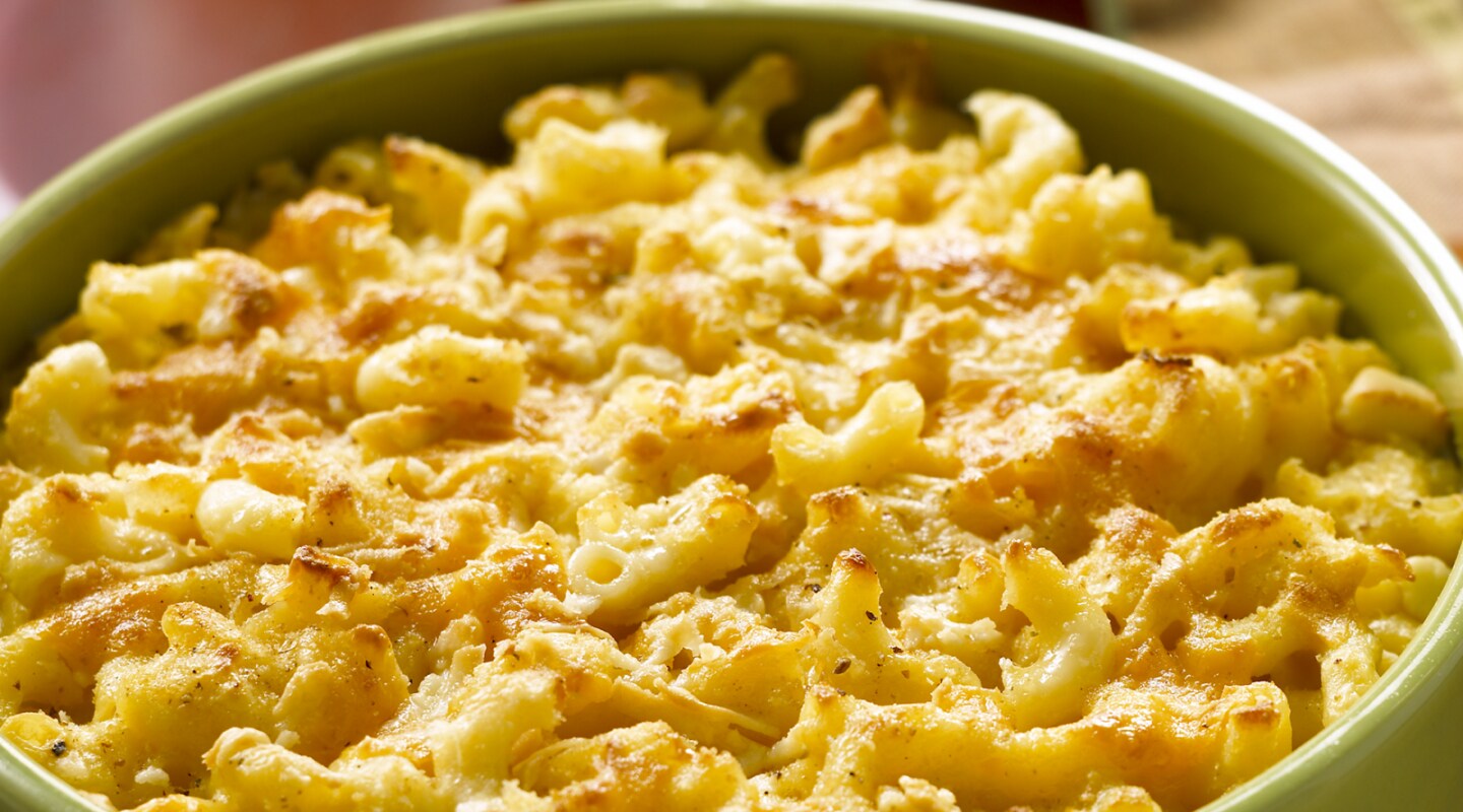 A bowl of macaroni and cheese A bowl of macaroni and cheese