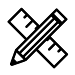 Pencil and ruler icon