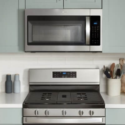 A microwave over a range