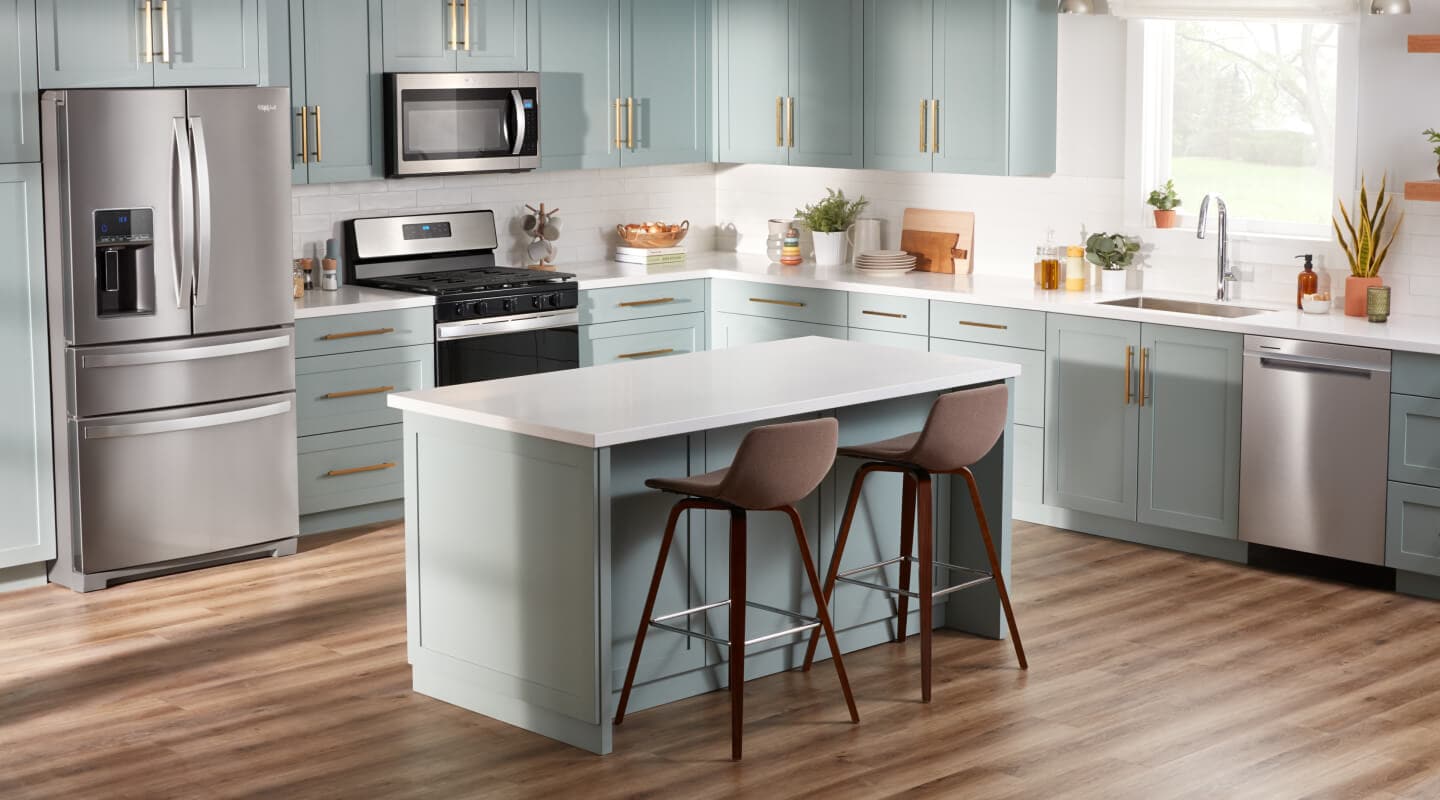 A kitchen with various Whirlpool® Appliances