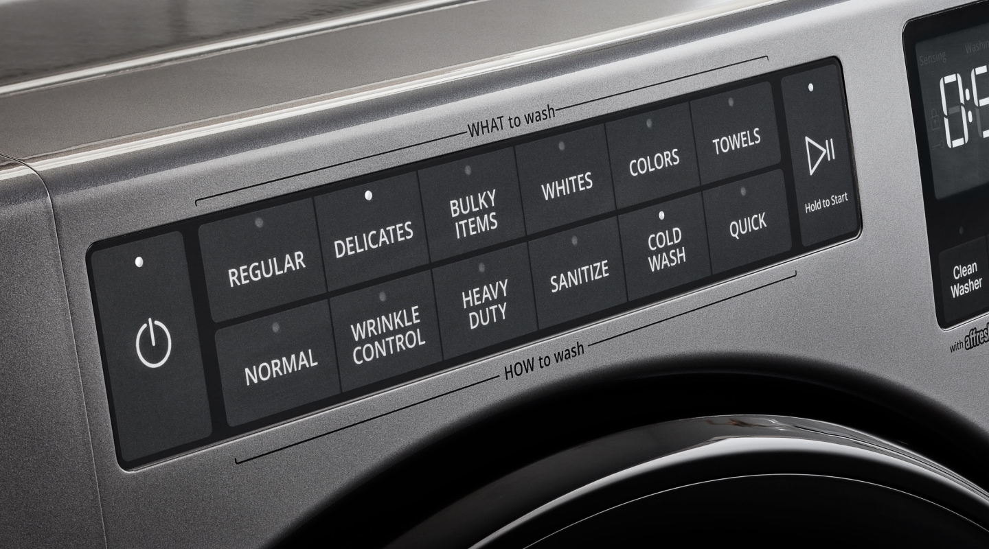 Various cycle options on a Whirlpool® washing machine Various cycle options on a Whirlpool® washing machine