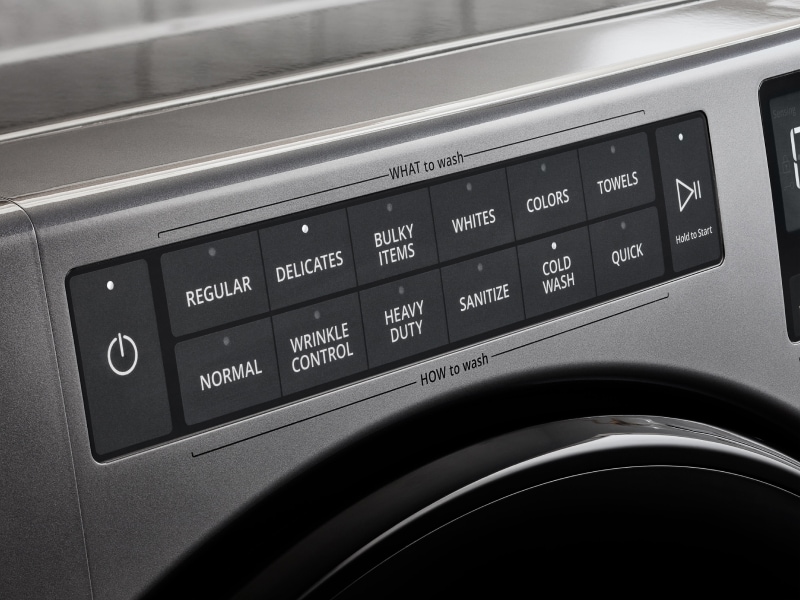 Various cycle options on a Whirlpool® washing machine Various cycle options on a Whirlpool® washing machine