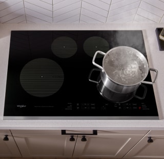 Black electric cooktop