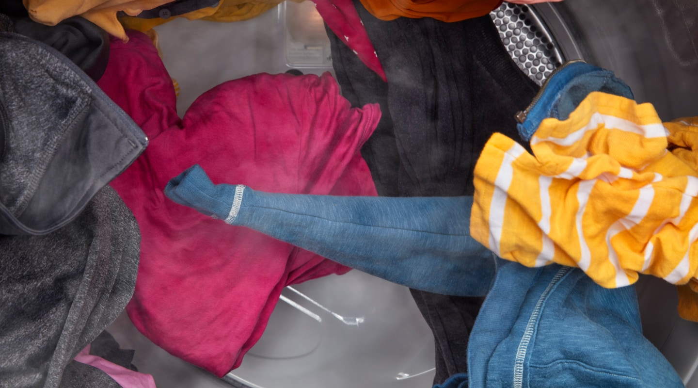 Clothes tumble in a dryer Clothes tumble in a dryer