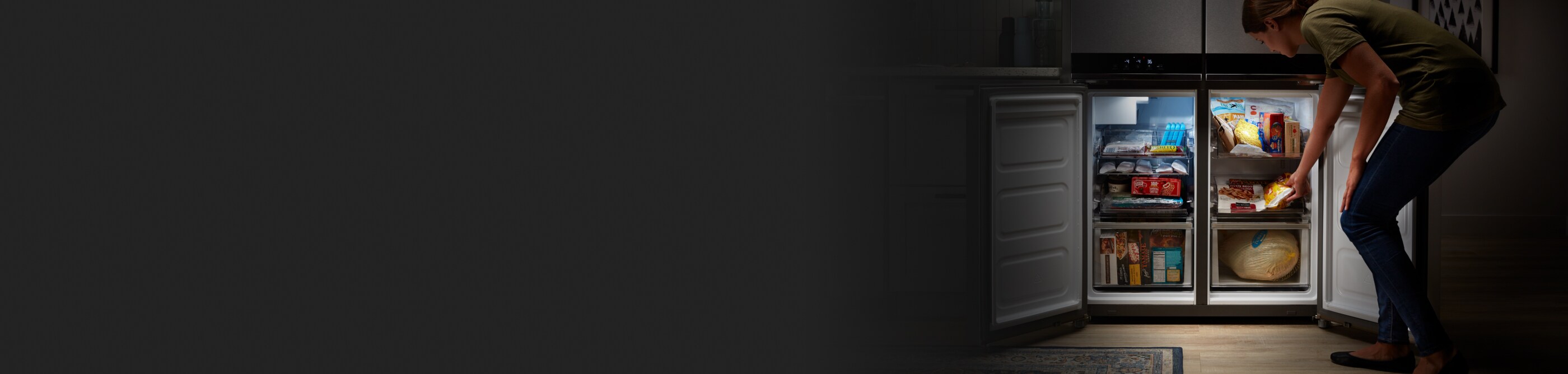 An open refrigerator