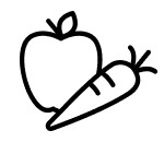 A fruit and vegetables icon