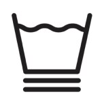 Machine wash: gentle or delicate laundry symbol